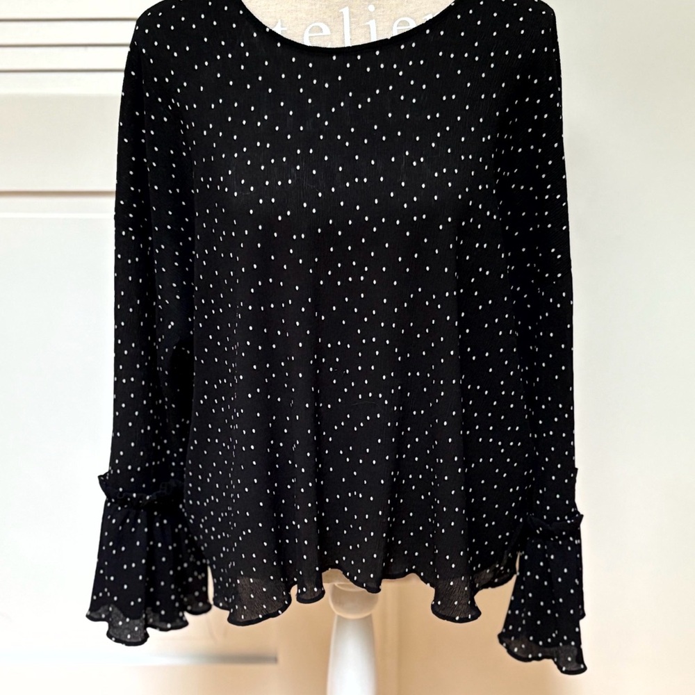 Top Shop Black and White Polka Dot Blouse